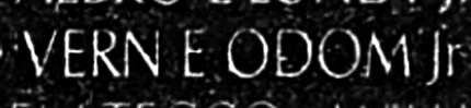 Odom Jr's name inscribed on the Wall